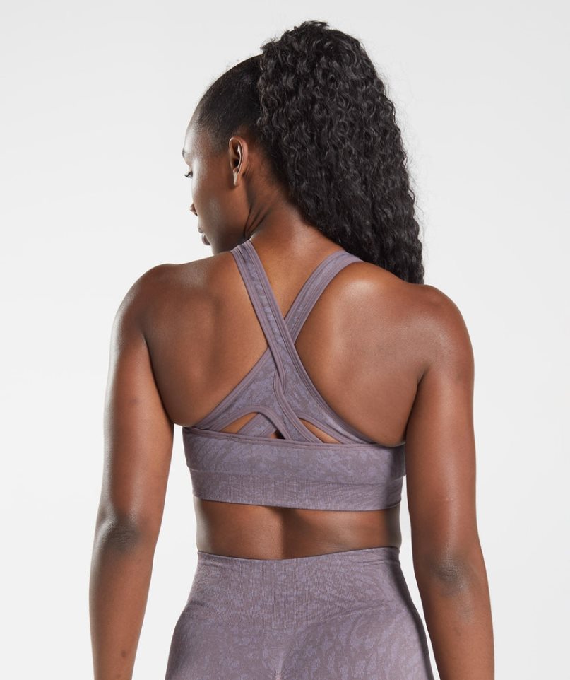 Women's Gymshark Adapt Animal Seamless Sports Bra Purple | CA 035671